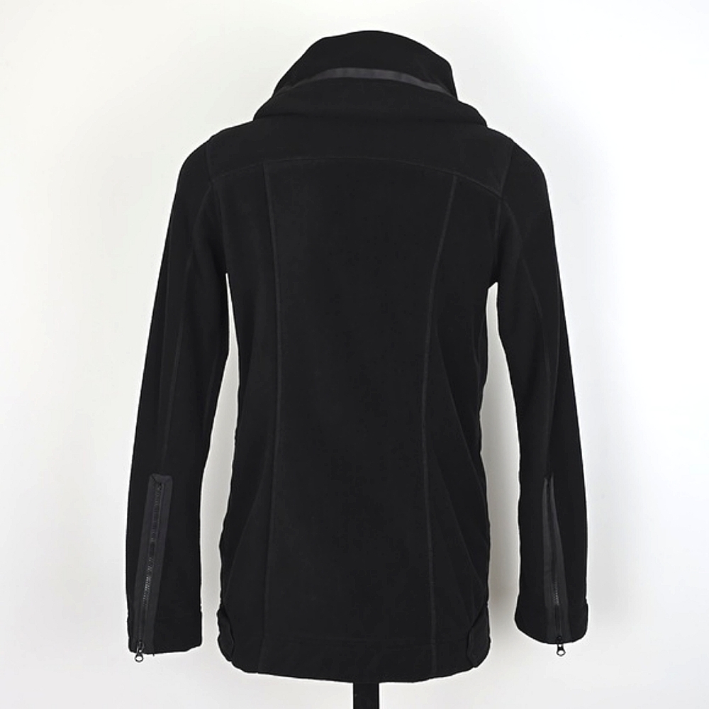 Lululemon Women's Moto Jacket Black Thick Soft Fleece Loose Fit Long Length Sz 4 - Picture 3 of 15